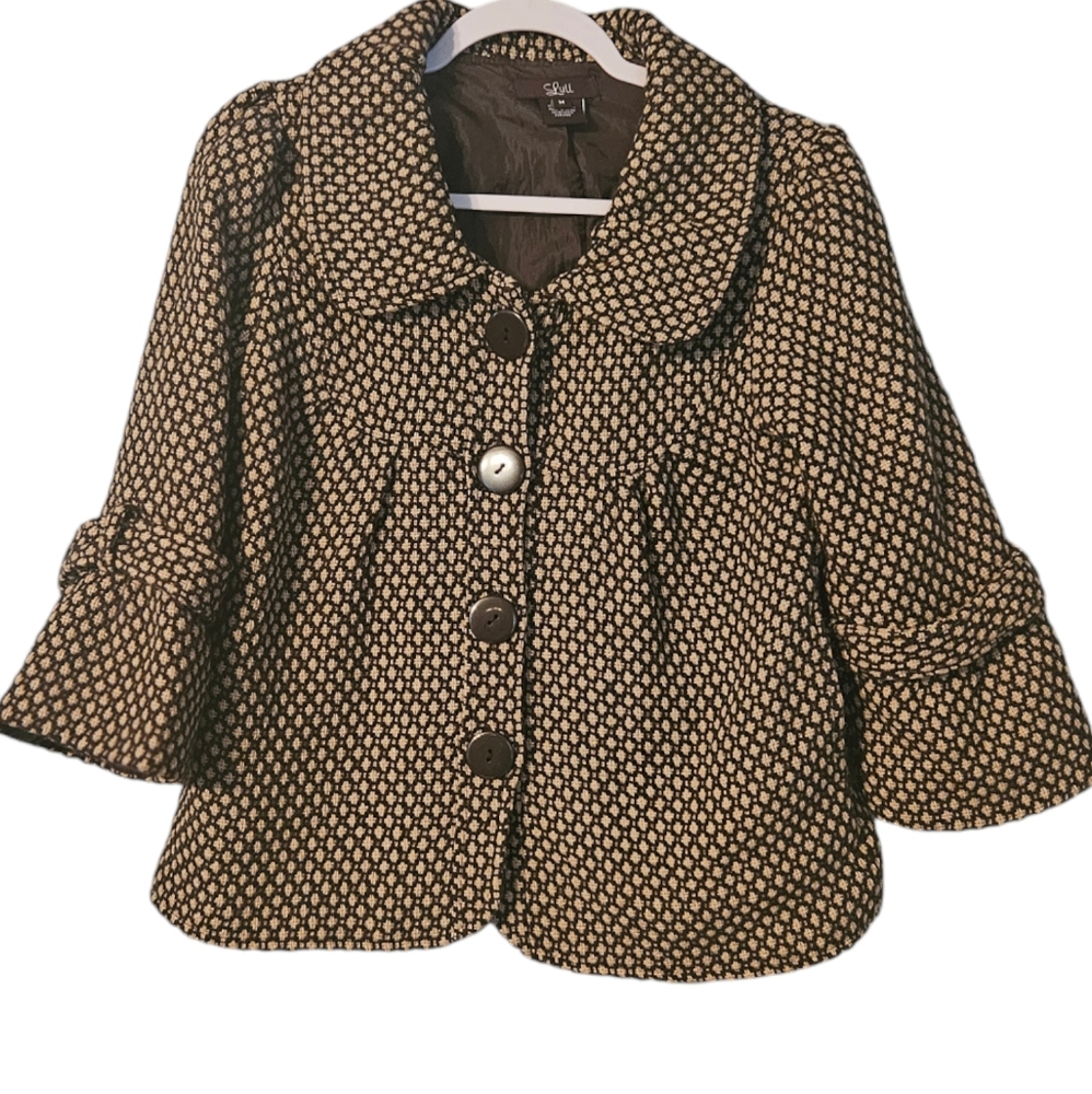 Luii Anthropologie Women's Peplum Coat Size M